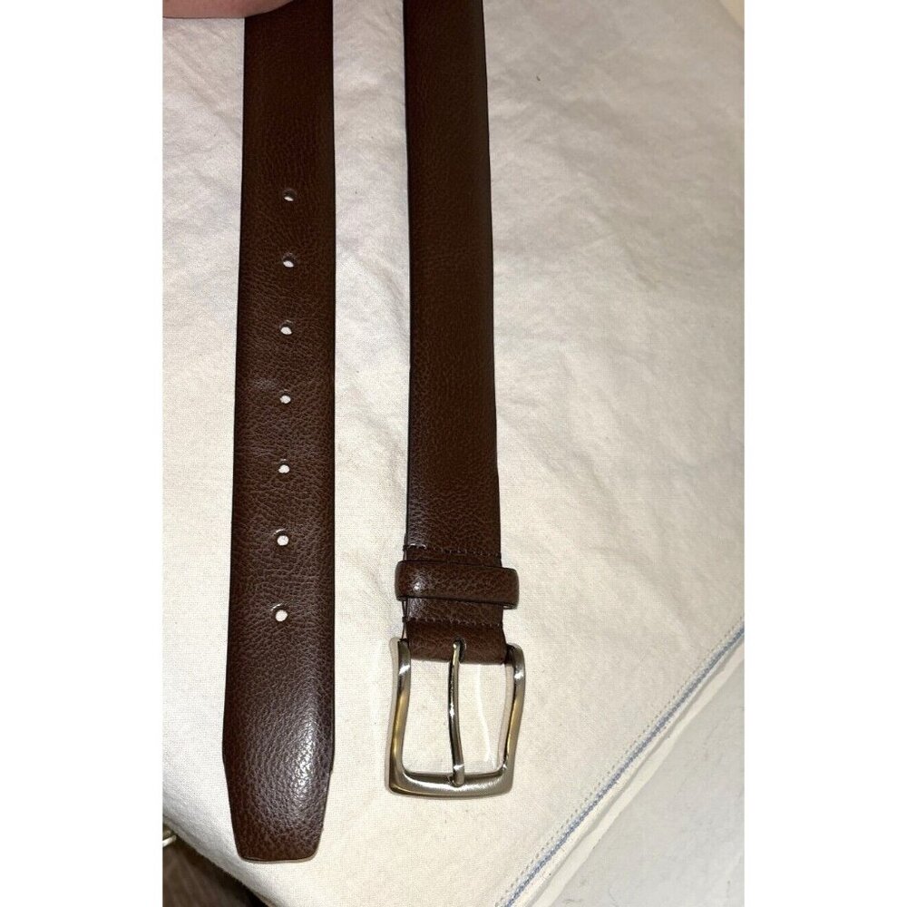 Brown Coated Leather Belt, Mens 1‎ 3/8x46 1/2"